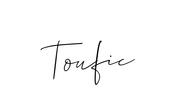 Similarly Allison_Script is the best handwritten signature design. Signature creator online .You can use it as an online autograph creator for name Toufic. Toufic signature style 2 images and pictures png