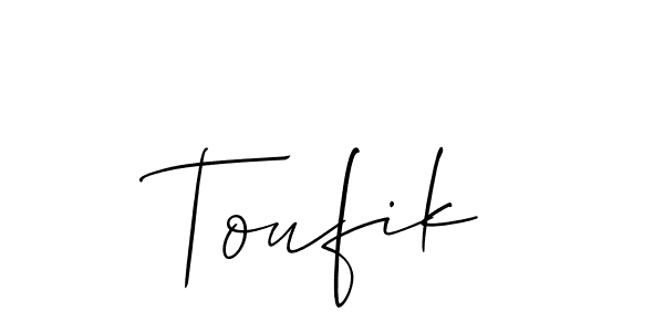 How to make Toufik signature? Allison_Script is a professional autograph style. Create handwritten signature for Toufik name. Toufik signature style 2 images and pictures png