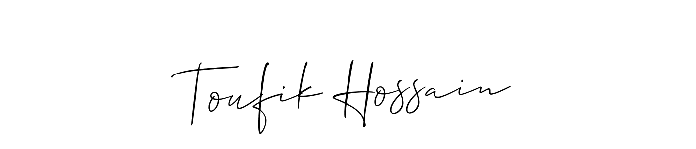 Design your own signature with our free online signature maker. With this signature software, you can create a handwritten (Allison_Script) signature for name Toufik Hossain. Toufik Hossain signature style 2 images and pictures png