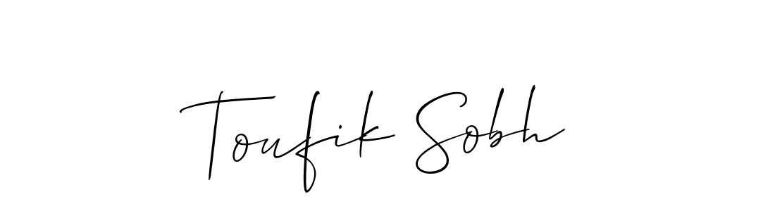 Create a beautiful signature design for name Toufik Sobh. With this signature (Allison_Script) fonts, you can make a handwritten signature for free. Toufik Sobh signature style 2 images and pictures png