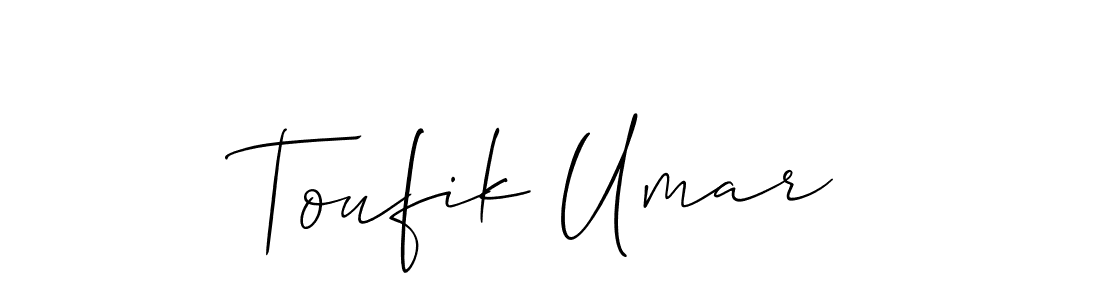 It looks lik you need a new signature style for name Toufik Umar. Design unique handwritten (Allison_Script) signature with our free signature maker in just a few clicks. Toufik Umar signature style 2 images and pictures png