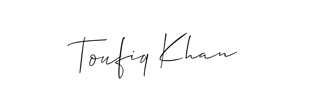 Here are the top 10 professional signature styles for the name Toufiq Khan. These are the best autograph styles you can use for your name. Toufiq Khan signature style 2 images and pictures png