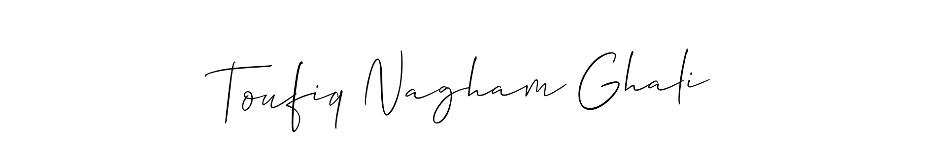 Also we have Toufiq Nagham Ghali name is the best signature style. Create professional handwritten signature collection using Allison_Script autograph style. Toufiq Nagham Ghali signature style 2 images and pictures png