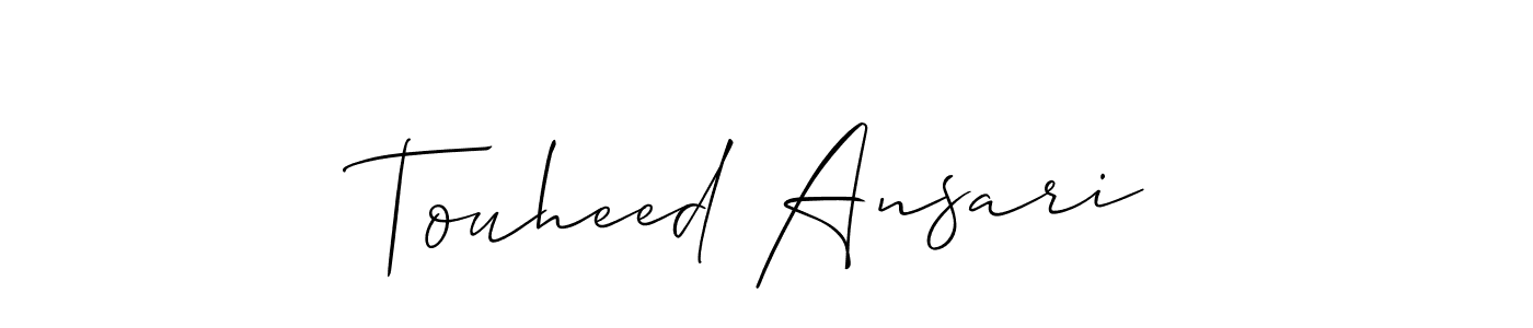 Also we have Touheed Ansari name is the best signature style. Create professional handwritten signature collection using Allison_Script autograph style. Touheed Ansari signature style 2 images and pictures png