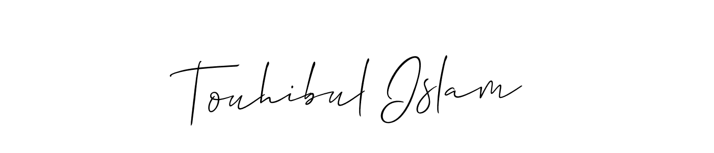You should practise on your own different ways (Allison_Script) to write your name (Touhibul Islam) in signature. don't let someone else do it for you. Touhibul Islam signature style 2 images and pictures png