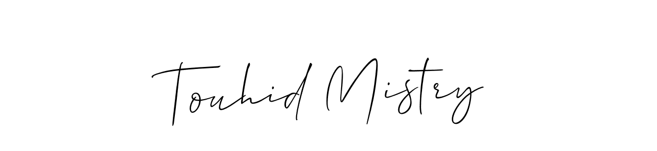 Touhid Mistry stylish signature style. Best Handwritten Sign (Allison_Script) for my name. Handwritten Signature Collection Ideas for my name Touhid Mistry. Touhid Mistry signature style 2 images and pictures png