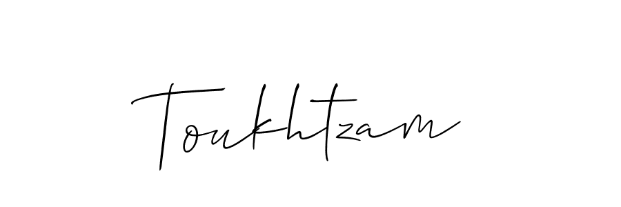 Use a signature maker to create a handwritten signature online. With this signature software, you can design (Allison_Script) your own signature for name Toukhtzam. Toukhtzam signature style 2 images and pictures png