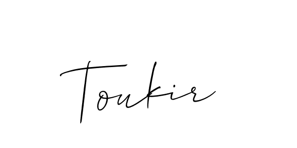 Also we have Toukir name is the best signature style. Create professional handwritten signature collection using Allison_Script autograph style. Toukir signature style 2 images and pictures png