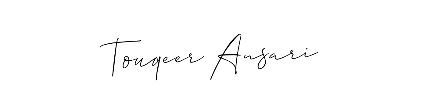 Once you've used our free online signature maker to create your best signature Allison_Script style, it's time to enjoy all of the benefits that Touqeer Ansari name signing documents. Touqeer Ansari signature style 2 images and pictures png