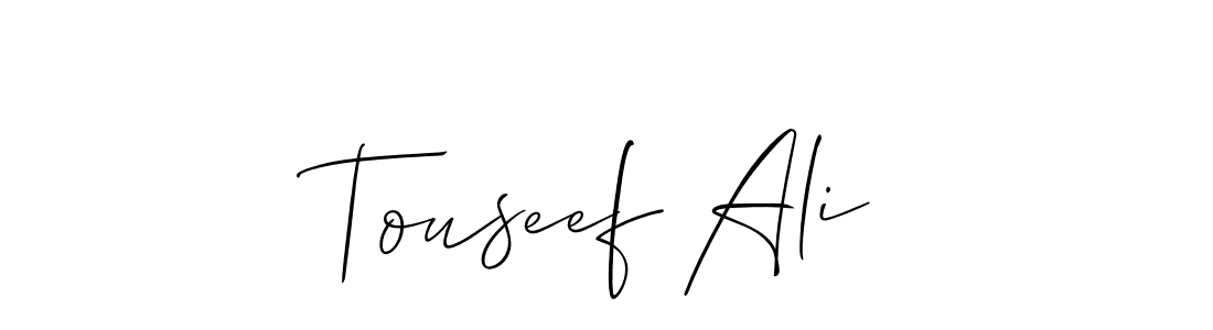 How to make Touseef Ali name signature. Use Allison_Script style for creating short signs online. This is the latest handwritten sign. Touseef Ali signature style 2 images and pictures png