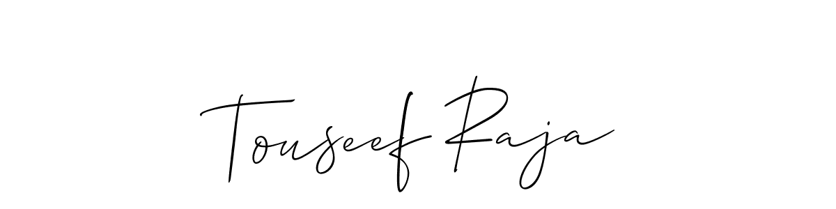 Allison_Script is a professional signature style that is perfect for those who want to add a touch of class to their signature. It is also a great choice for those who want to make their signature more unique. Get Touseef Raja name to fancy signature for free. Touseef Raja signature style 2 images and pictures png