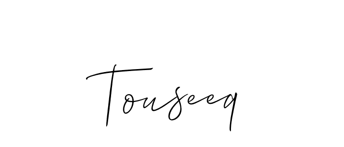 Similarly Allison_Script is the best handwritten signature design. Signature creator online .You can use it as an online autograph creator for name Touseeq. Touseeq signature style 2 images and pictures png