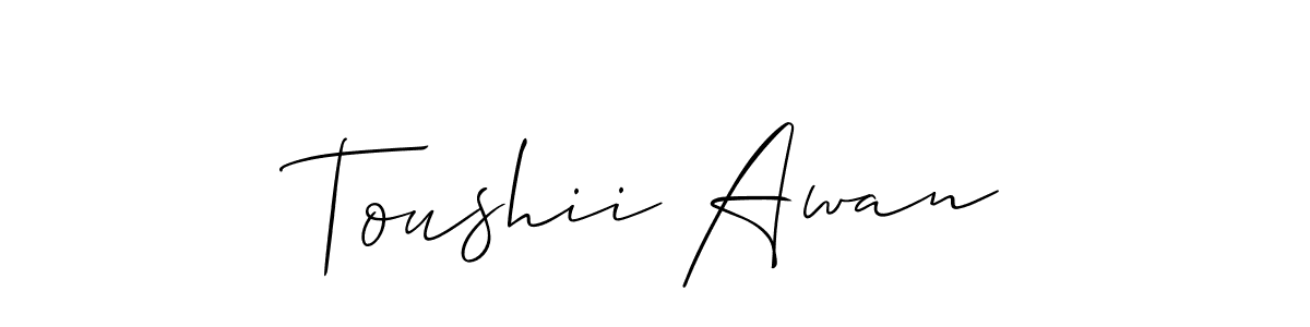 Best and Professional Signature Style for Toushii Awan. Allison_Script Best Signature Style Collection. Toushii Awan signature style 2 images and pictures png