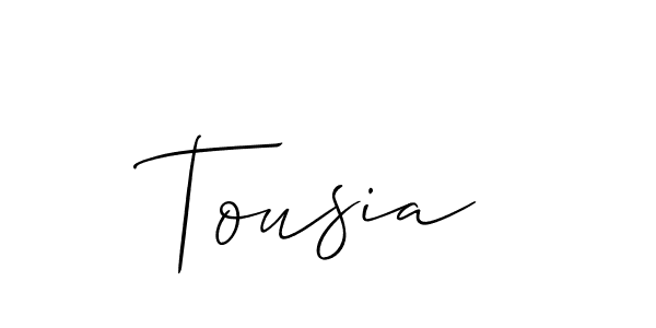 Allison_Script is a professional signature style that is perfect for those who want to add a touch of class to their signature. It is also a great choice for those who want to make their signature more unique. Get Tousia name to fancy signature for free. Tousia signature style 2 images and pictures png