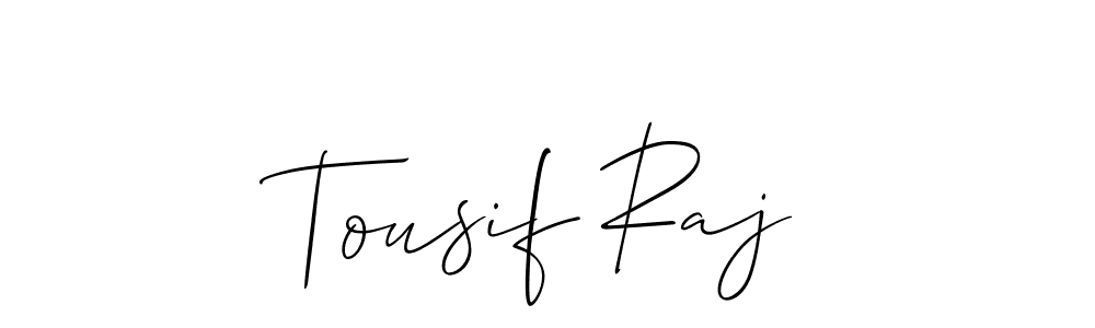 Tousif Raj stylish signature style. Best Handwritten Sign (Allison_Script) for my name. Handwritten Signature Collection Ideas for my name Tousif Raj. Tousif Raj signature style 2 images and pictures png