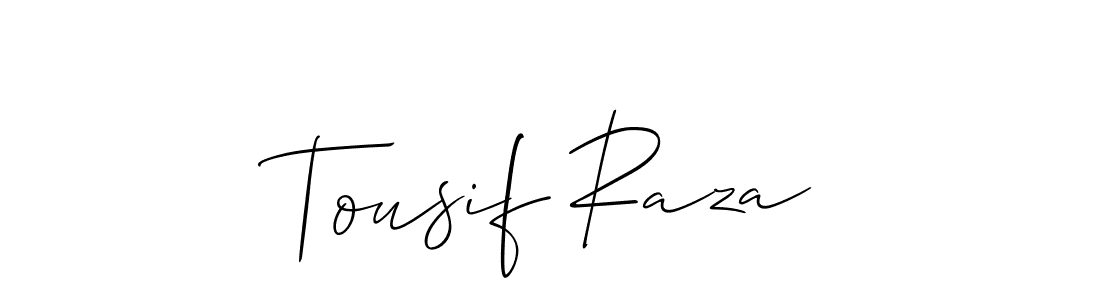 Also we have Tousif Raza name is the best signature style. Create professional handwritten signature collection using Allison_Script autograph style. Tousif Raza signature style 2 images and pictures png