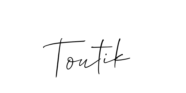 Make a beautiful signature design for name Toutik. With this signature (Allison_Script) style, you can create a handwritten signature for free. Toutik signature style 2 images and pictures png