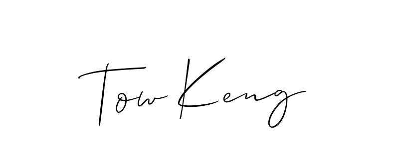 Make a beautiful signature design for name Tow Keng. With this signature (Allison_Script) style, you can create a handwritten signature for free. Tow Keng signature style 2 images and pictures png