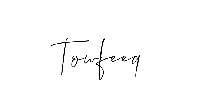 Make a beautiful signature design for name Towfeeq. Use this online signature maker to create a handwritten signature for free. Towfeeq signature style 2 images and pictures png