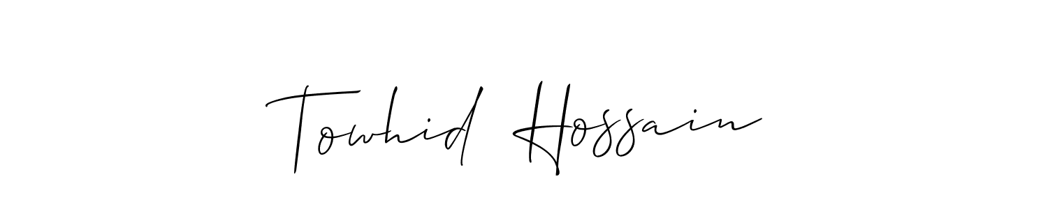 Design your own signature with our free online signature maker. With this signature software, you can create a handwritten (Allison_Script) signature for name Towhid  Hossain. Towhid  Hossain signature style 2 images and pictures png