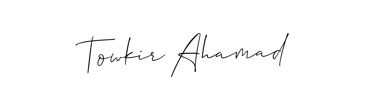 Also we have Towkir Ahamad name is the best signature style. Create professional handwritten signature collection using Allison_Script autograph style. Towkir Ahamad signature style 2 images and pictures png