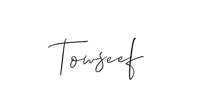 if you are searching for the best signature style for your name Towseef. so please give up your signature search. here we have designed multiple signature styles  using Allison_Script. Towseef signature style 2 images and pictures png