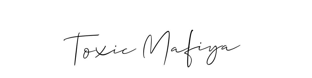 Create a beautiful signature design for name Toxic Mafiya. With this signature (Allison_Script) fonts, you can make a handwritten signature for free. Toxic Mafiya signature style 2 images and pictures png