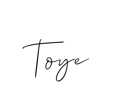 Create a beautiful signature design for name Toye. With this signature (Allison_Script) fonts, you can make a handwritten signature for free. Toye signature style 2 images and pictures png