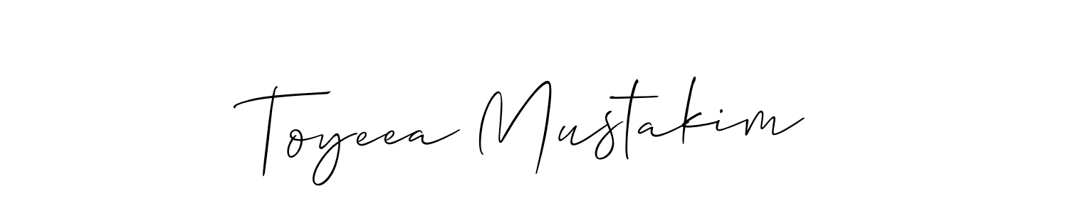 Make a short Toyeea Mustakim signature style. Manage your documents anywhere anytime using Allison_Script. Create and add eSignatures, submit forms, share and send files easily. Toyeea Mustakim signature style 2 images and pictures png
