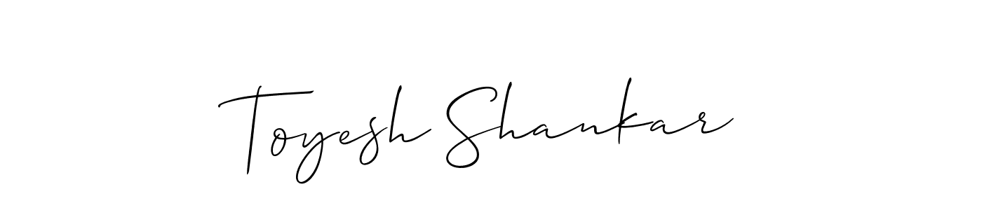 Create a beautiful signature design for name Toyesh Shankar. With this signature (Allison_Script) fonts, you can make a handwritten signature for free. Toyesh Shankar signature style 2 images and pictures png