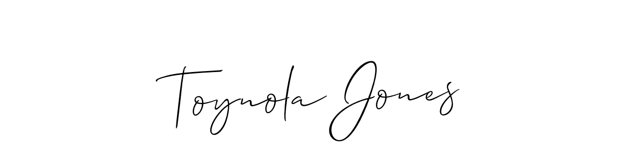 Create a beautiful signature design for name Toynola Jones. With this signature (Allison_Script) fonts, you can make a handwritten signature for free. Toynola Jones signature style 2 images and pictures png