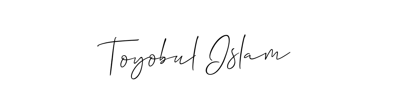 Create a beautiful signature design for name Toyobul Islam. With this signature (Allison_Script) fonts, you can make a handwritten signature for free. Toyobul Islam signature style 2 images and pictures png