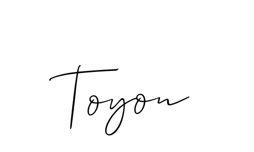 Make a beautiful signature design for name Toyon. With this signature (Allison_Script) style, you can create a handwritten signature for free. Toyon signature style 2 images and pictures png