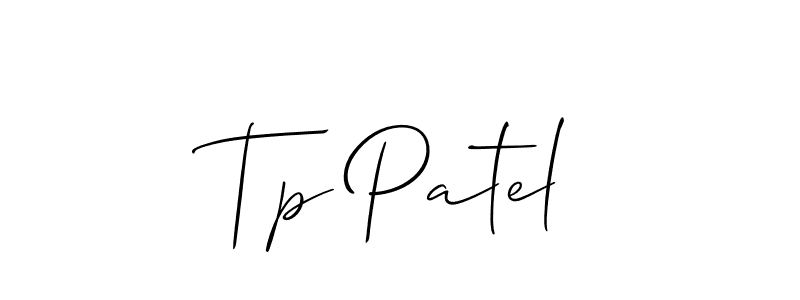 Use a signature maker to create a handwritten signature online. With this signature software, you can design (Allison_Script) your own signature for name Tp Patel. Tp Patel signature style 2 images and pictures png