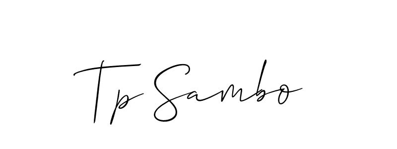 Design your own signature with our free online signature maker. With this signature software, you can create a handwritten (Allison_Script) signature for name Tp Sambo. Tp Sambo signature style 2 images and pictures png