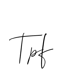 Also we have Tpf name is the best signature style. Create professional handwritten signature collection using Allison_Script autograph style. Tpf signature style 2 images and pictures png