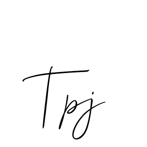 Create a beautiful signature design for name Tpj. With this signature (Allison_Script) fonts, you can make a handwritten signature for free. Tpj signature style 2 images and pictures png
