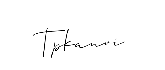 How to Draw Tpkanvi signature style? Allison_Script is a latest design signature styles for name Tpkanvi. Tpkanvi signature style 2 images and pictures png