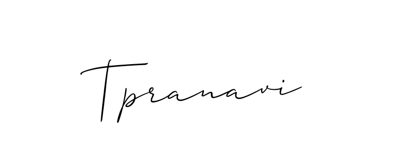 How to make Tpranavi signature? Allison_Script is a professional autograph style. Create handwritten signature for Tpranavi name. Tpranavi signature style 2 images and pictures png