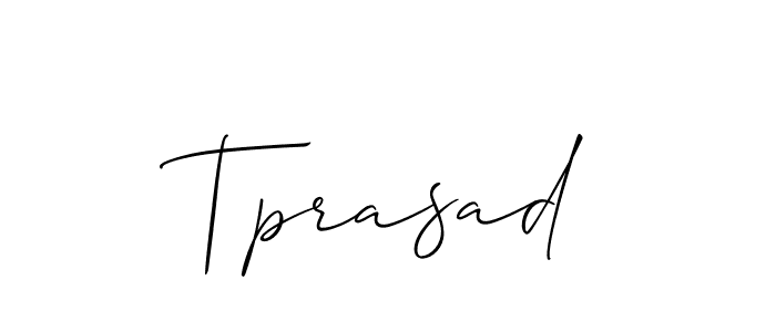 Create a beautiful signature design for name Tprasad. With this signature (Allison_Script) fonts, you can make a handwritten signature for free. Tprasad signature style 2 images and pictures png