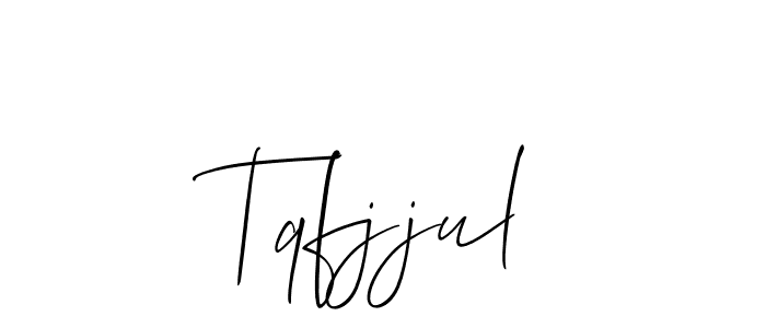 The best way (Allison_Script) to make a short signature is to pick only two or three words in your name. The name Tqfjjul include a total of six letters. For converting this name. Tqfjjul signature style 2 images and pictures png