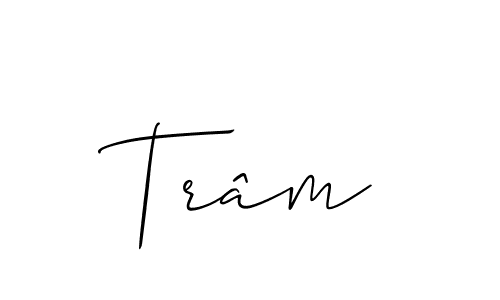 if you are searching for the best signature style for your name Trâm. so please give up your signature search. here we have designed multiple signature styles  using Allison_Script. Trâm signature style 2 images and pictures png