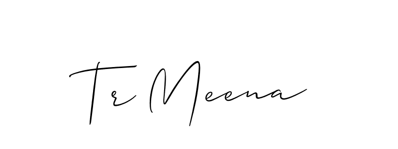 How to make Tr Meena name signature. Use Allison_Script style for creating short signs online. This is the latest handwritten sign. Tr Meena signature style 2 images and pictures png