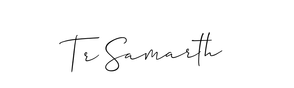 Use a signature maker to create a handwritten signature online. With this signature software, you can design (Allison_Script) your own signature for name Tr Samarth. Tr Samarth signature style 2 images and pictures png