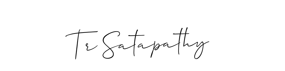 Use a signature maker to create a handwritten signature online. With this signature software, you can design (Allison_Script) your own signature for name Tr Satapathy. Tr Satapathy signature style 2 images and pictures png