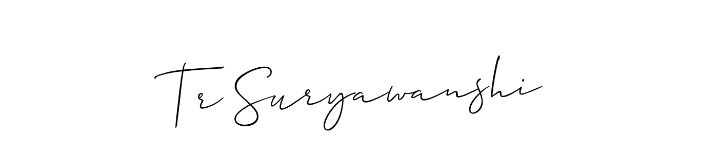 Also You can easily find your signature by using the search form. We will create Tr Suryawanshi name handwritten signature images for you free of cost using Allison_Script sign style. Tr Suryawanshi signature style 2 images and pictures png