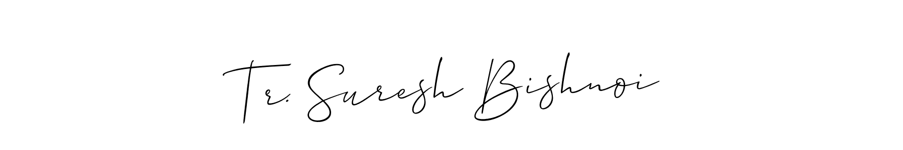 This is the best signature style for the Tr. Suresh Bishnoi name. Also you like these signature font (Allison_Script). Mix name signature. Tr. Suresh Bishnoi signature style 2 images and pictures png