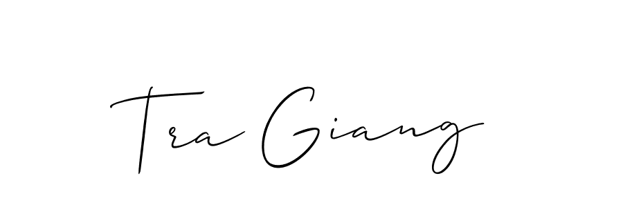 Design your own signature with our free online signature maker. With this signature software, you can create a handwritten (Allison_Script) signature for name Tra Giang. Tra Giang signature style 2 images and pictures png