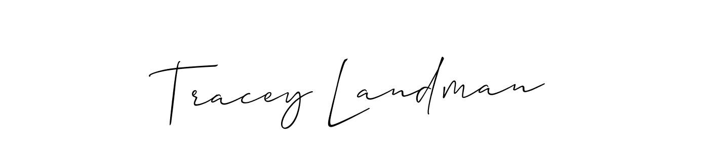 You should practise on your own different ways (Allison_Script) to write your name (Tracey Landman) in signature. don't let someone else do it for you. Tracey Landman signature style 2 images and pictures png