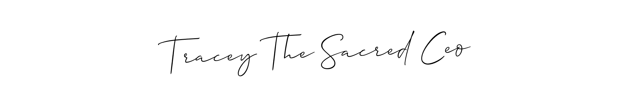 Make a short Tracey The Sacred Ceo signature style. Manage your documents anywhere anytime using Allison_Script. Create and add eSignatures, submit forms, share and send files easily. Tracey The Sacred Ceo signature style 2 images and pictures png
